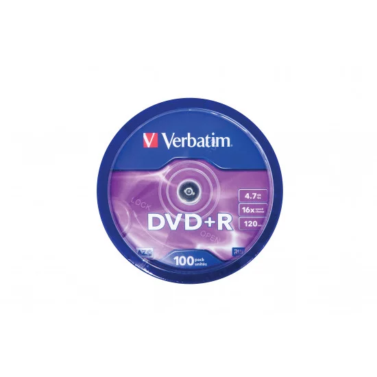 DVD vierge imprimable Verbatim DVD+R 16x (boite de 50) 43512 pas cher