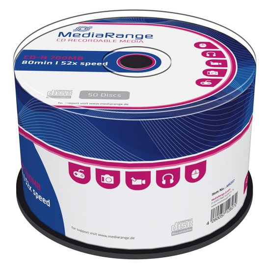 CD vierge Mediarange 700 Mo 52x (Boite de 50)