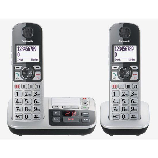 Panasonic KX-TGE522 Téléphone DECT Identification de l'appelant Argent