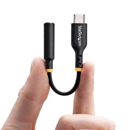 StarTech.com Adaptateur Audio USB-C vers Prise Casque/Casque 3,5 mm TRRS, Dongle Aux USB Type-C vers Jack, Hi-Fi 32-bit DAC, pour Ordinateur Portable/Téléphone/Tablette, Compatible USB-C/Thunderbolt