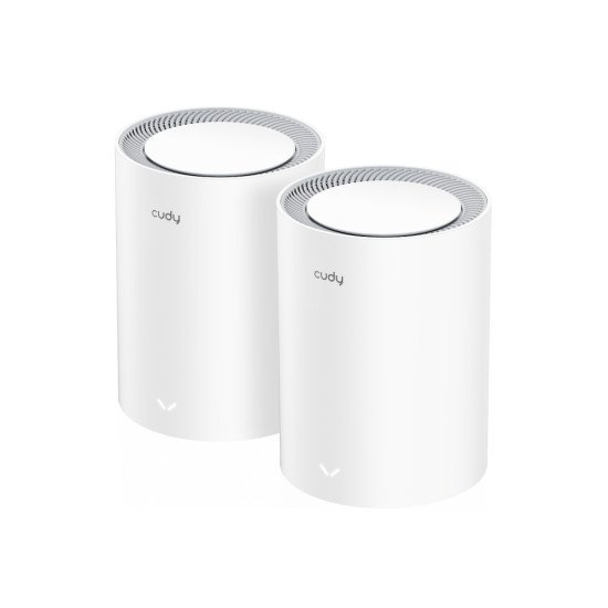 Cudy M3000 2-PACK système Wi-Fi maillé Bi-bande (2,4 GHz / 5 GHz) Wi-Fi 6 (802.11ax) Gris, Blanc 1 Interne