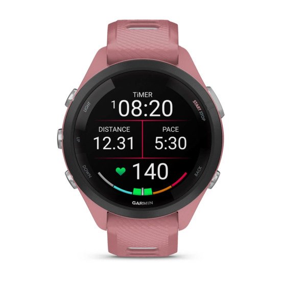 Garmin Forerunner 265S 2,79 cm (1.1") AMOLED 42 mm Numérique 360 x 360 pixels Écran tactile Noir, Rose Wifi GPS (satellite)