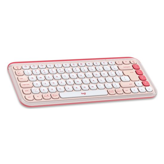 Logitech POP Icon Keys clavier Universel Bluetooth QWERTY US International Rose, Blanc