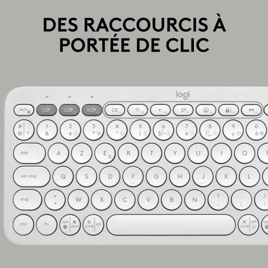 Logitech Pebble 2 Combo clavier Souris incluse RF sans fil + Bluetooth AZERTY Français Blanc