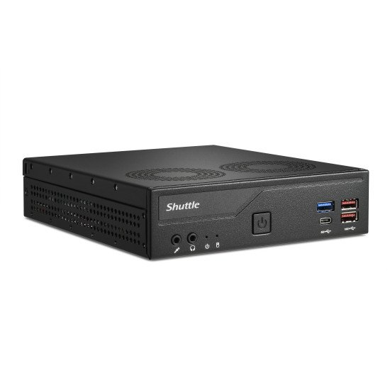 Shuttle Slim PC DH770 , S1700, 2x HDMI, 2x DP , 2x 2.5G LAN, 2x COM, 8x USB, 1x 2.5", 2x M.2, fonctionnement permanent 24/7, attaches VESA