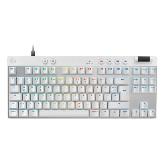 Logitech G PRO X TKL RAPID clavier Jouer USB QWERTZ Allemand Blanc