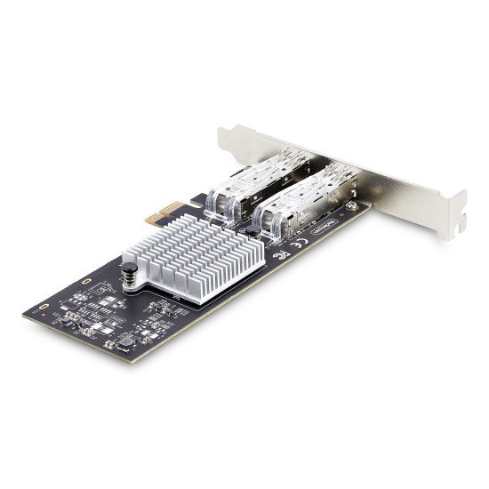 StarTech.com Carte Réseau GbE SFP à 2 Port, PCIe 2.0 x1, Intel I350-AM2, Carte Contrôleur 2x 1GbE, 1000BASE Cuivre/Fibre Optique, Carte Réseau Gigabit Ethernet NIC, Backplanes Serveur/PC - Compatible Windows/Linux