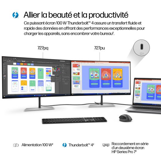 HP Series 7 Pro Écran QHD Thunderbolt 4 27 pouces - 727pu