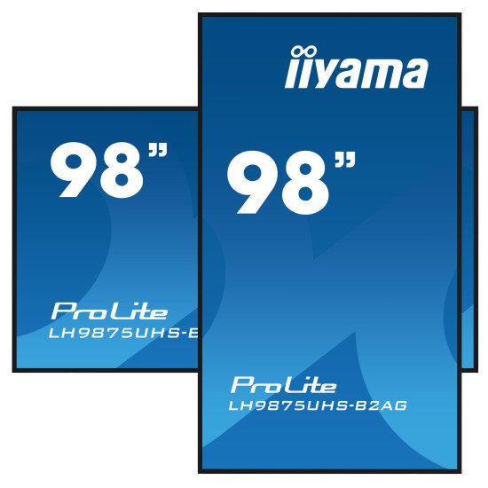 iiyama LH9875UHS-B2AG affichage de messages Écran plat de signalisation numérique 2,48 m (97.5") LED Wifi 500 cd/m² 4K Ultra HD Noir Intégré dans le processeur Android 11 24/7