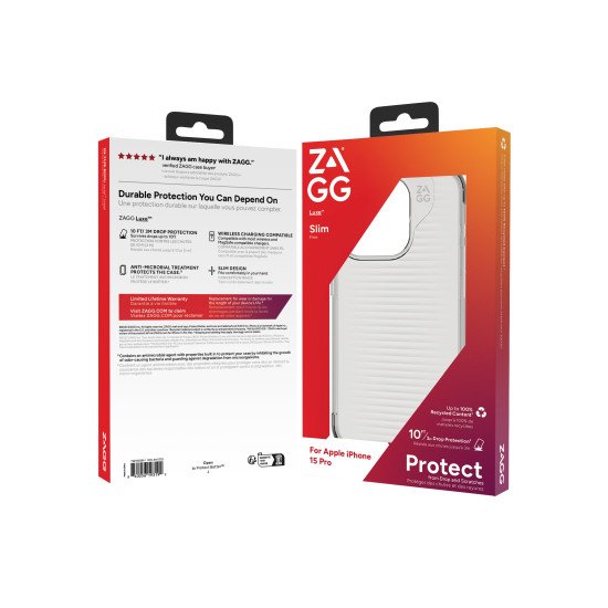 ZAGG Luxe coque de protection pour téléphones portables 15,5 cm (6.1") Housse Transparent