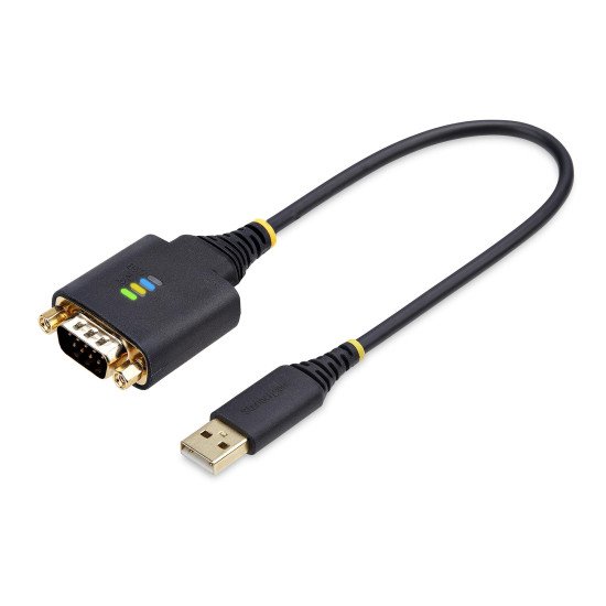 StarTech.com Câble USB vers Série de 30cm, Rétention COM, FTDI, Câble Adaptateur USB-A vers DB9 RS232, Vis/Écrous DB9 Interchangeables, Protection ESD, Windows/macOS/Linux