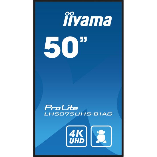 iiyama ProLite Écran plat de signalisation numérique 125,7 cm (49.5") LCD Wifi 500 cd/m² 4K Ultra HD Noir Intégré dans le processeur Android 11 24/7