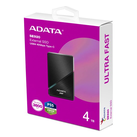 ADATA SE920 Technologie Thunderbolt 4 To USB Type-C USB4 Gen 3x2 Noir