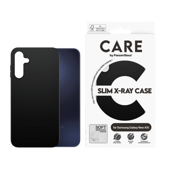 PanzerGlass CARE by PG Fash Case Black Sam New A15 coque de protection pour téléphones portables Housse Transparent