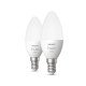 Philips Hue White Flamme - Ampoule connectée E14 - (pack de 2)