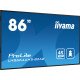 iiyama LH8664UHS-B2AG affichage de messages Écran plat de signalisation numérique 2,18 m (86") Wifi 500 cd/m² 4K Ultra HD Noir Intégré dans le processeur Android 24/7