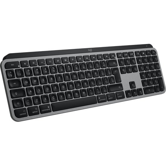 Logitech MX Keys S for Mac clavier Bureau RF sans fil + Bluetooth QWERTY US International Aluminium, Noir