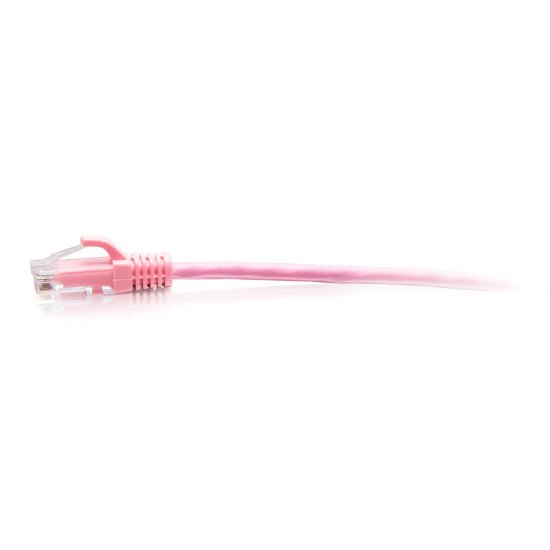 C2G Câble de raccordement Ethernet fin Cat6a non blindé (UTP) avec protection anti-accrochage de 2,1 m - Rose