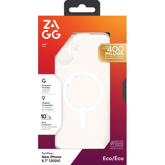 ZAGG Luxe Snap coque de protection pour téléphones portables 17 cm (6.7") Housse Transparent