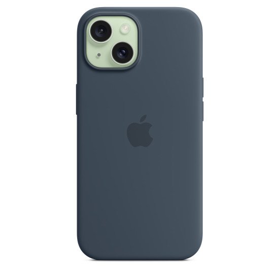 Apple Coque en silicone avec MagSafe pour iPhone 15 - Bleu orage