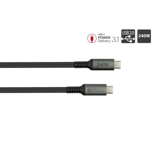 Alcasa 2240-CCT030A câble USB USB 2.0 3 m USB C Graphite