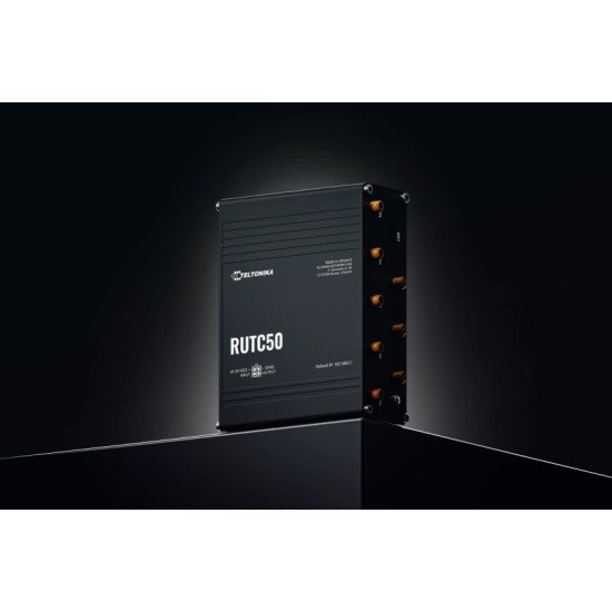 Teltonika RUTC50 routeur sans fil Gigabit Ethernet Bi-bande (2,4 GHz / 5 GHz) 5G Noir