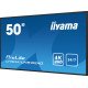 iiyama LH5041UHS-B2AG affichage de messages Écran plat de signalisation numérique 127 cm (50") LCD 500 cd/m² 4K Ultra HD Noir 24/7