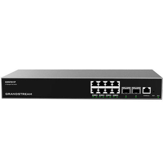 Grandstream Networks GWN7811P commutateur réseau Géré L3 Gigabit Ethernet (10/100/1000) Connexion Ethernet POE Gris