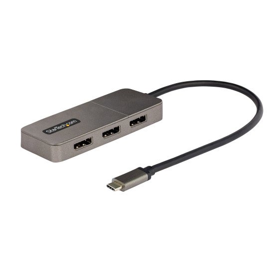 StarTech.com Adaptateur Multi-Moniteur USB-C 3 ports, Hub USB-C vers 3x DP 1.4 MST, Splitter 4K 60Hz DP pour PC, HDR, Câble Extra-Long