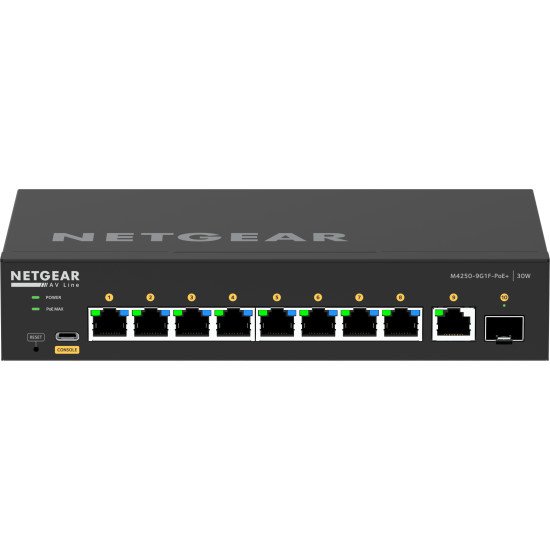 NETGEAR GSM4210PD-100EUS commutateur réseau Géré L2/L3 Gigabit Ethernet (10/100/1000) Connexion Ethernet, supportant l'alimentation via ce port (PoE) Noir