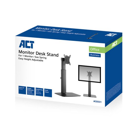 ACT AC8331 support d'écran plat pour bureau 81,3 cm (32") Autonome Noir