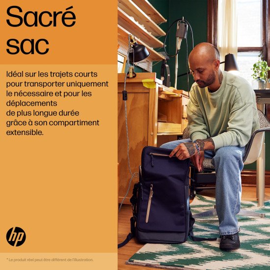 HP Sac à dos pour ordinateur portable Travel 25 litres 15,6 pouces (gris acier)