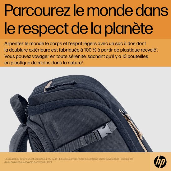 HP Sac à dos pour ordinateur portable Travel 25 litres 15,6 pouces (gris acier)