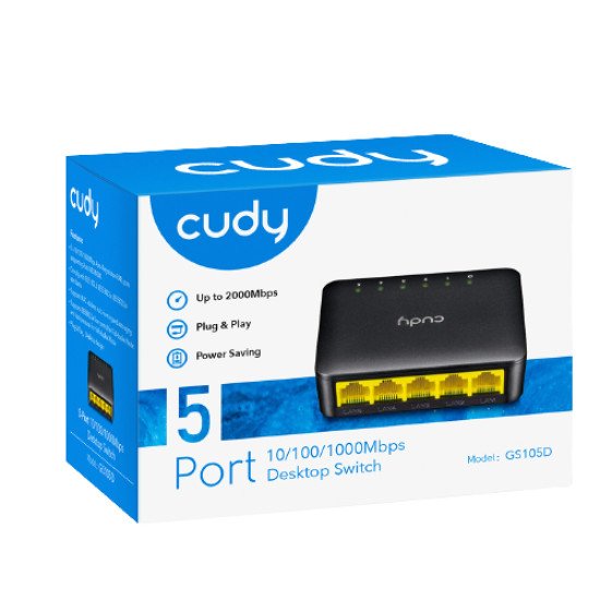 Cudy GS105D commutateur réseau Gigabit Ethernet (10/100/1000) Noir