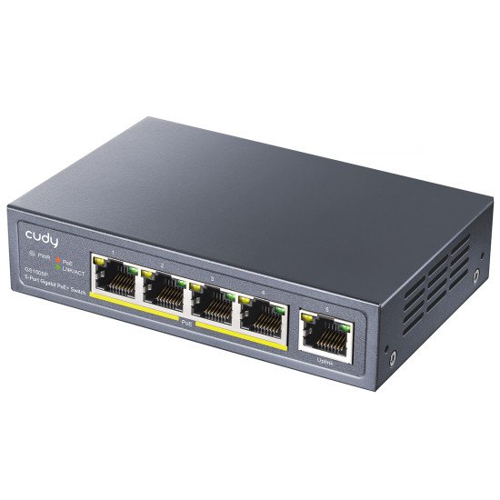 Cudy GS1005P commutateur réseau Gigabit Ethernet (10/100/1000) Connexion Ethernet POE Gris