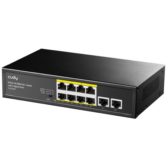 Cudy FS1010P commutateur réseau Fast Ethernet (10/100) Connexion Ethernet POE Noir