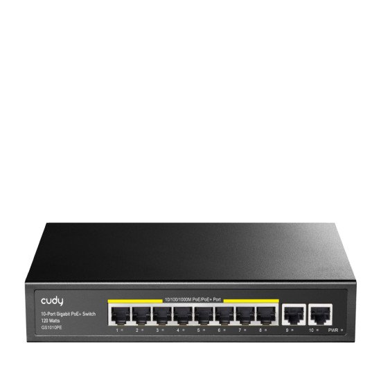 Cudy GS1010PE commutateur réseau Gigabit Ethernet (10/100/1000) Connexion Ethernet POE Noir