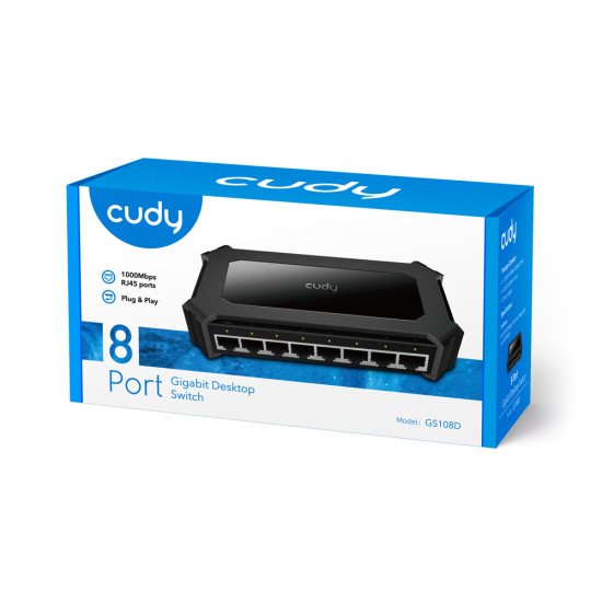 Cudy GS108D commutateur réseau Gigabit Ethernet (10/100/1000) Noir