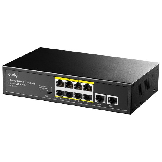 Cudy FS1010PG commutateur réseau Fast Ethernet (10/100) Connexion Ethernet POE Noir