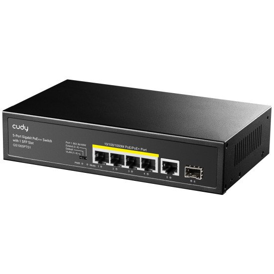 Cudy GS1005PTS1 commutateur réseau Gigabit Ethernet (10/100/1000) Connexion Ethernet POE Noir