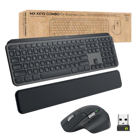 Logitech MX Keys combo for Business Gen 2 clavier Souris incluse sans fil + Bluetooth AZERTY Français Graphite