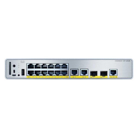 Cisco C9200CX-12T-2X2G-A commutateur réseau Géré Gigabit Ethernet (10/100/1000) Connexion Ethernet POE