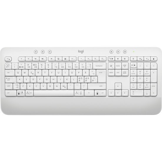 Logitech Signature K650 clavier Bluetooth QWERTY Danois, Finlandais, Norvégien, Suédois Blanc