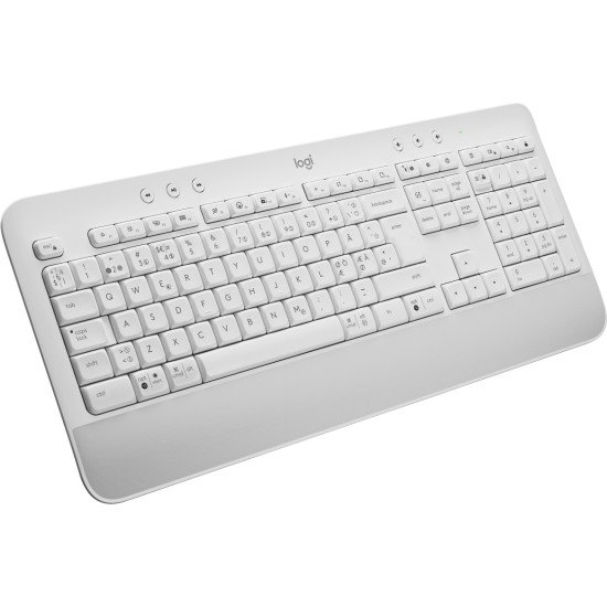 Logitech Signature K650 clavier Bluetooth QWERTY Danois, Finlandais, Norvégien, Suédois Blanc