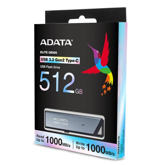 ADATA UE800 lecteur USB flash 512 Go USB Type-C 3.2 Gen 2 (3.1 Gen 2) Argent