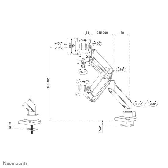 Neomounts by Newstar support moniteur de bureau