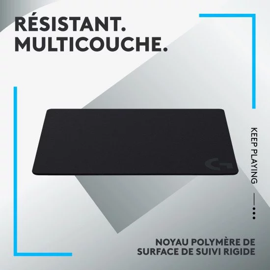 Tapis de souris noir et blanc Gamer Desk Polymères, Gaming