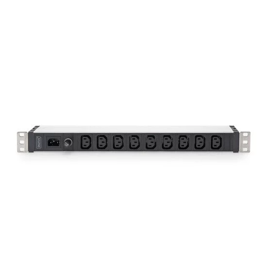 DIGITUS B2B Shop  Bloc multiprise avec profilé en aluminium, 10 sorties,  connecteur IEC C14 pour câble d'alimentation de 2 m