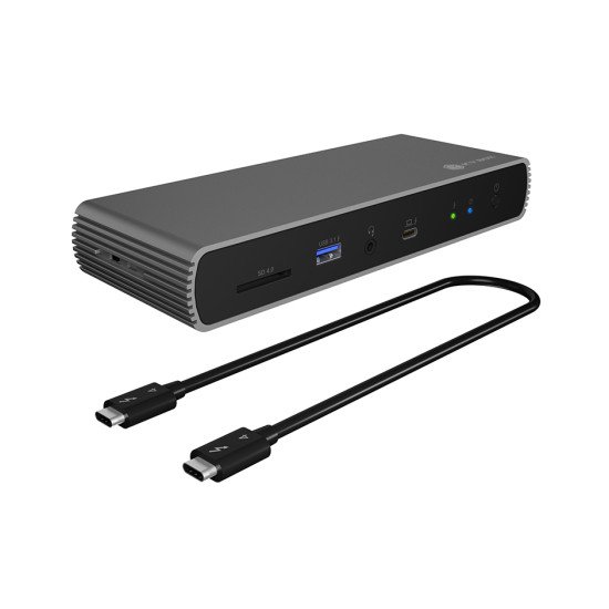 ICY BOX IB-DK8801-TB4 Avec fil Thunderbolt 4 Anthracite, Noir