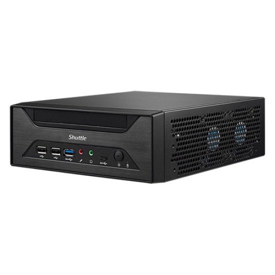 Shuttle XPC slim Barebone XH610 - S1700, Intel H610, 1xDP, 1xHDMI, 1x VGA, 2x COM (RS232), 2x LAN (2.5G and 1G), 1x slim 5.25", 2x 3.5", 2x M.2, fonctionnement permanent 24/7